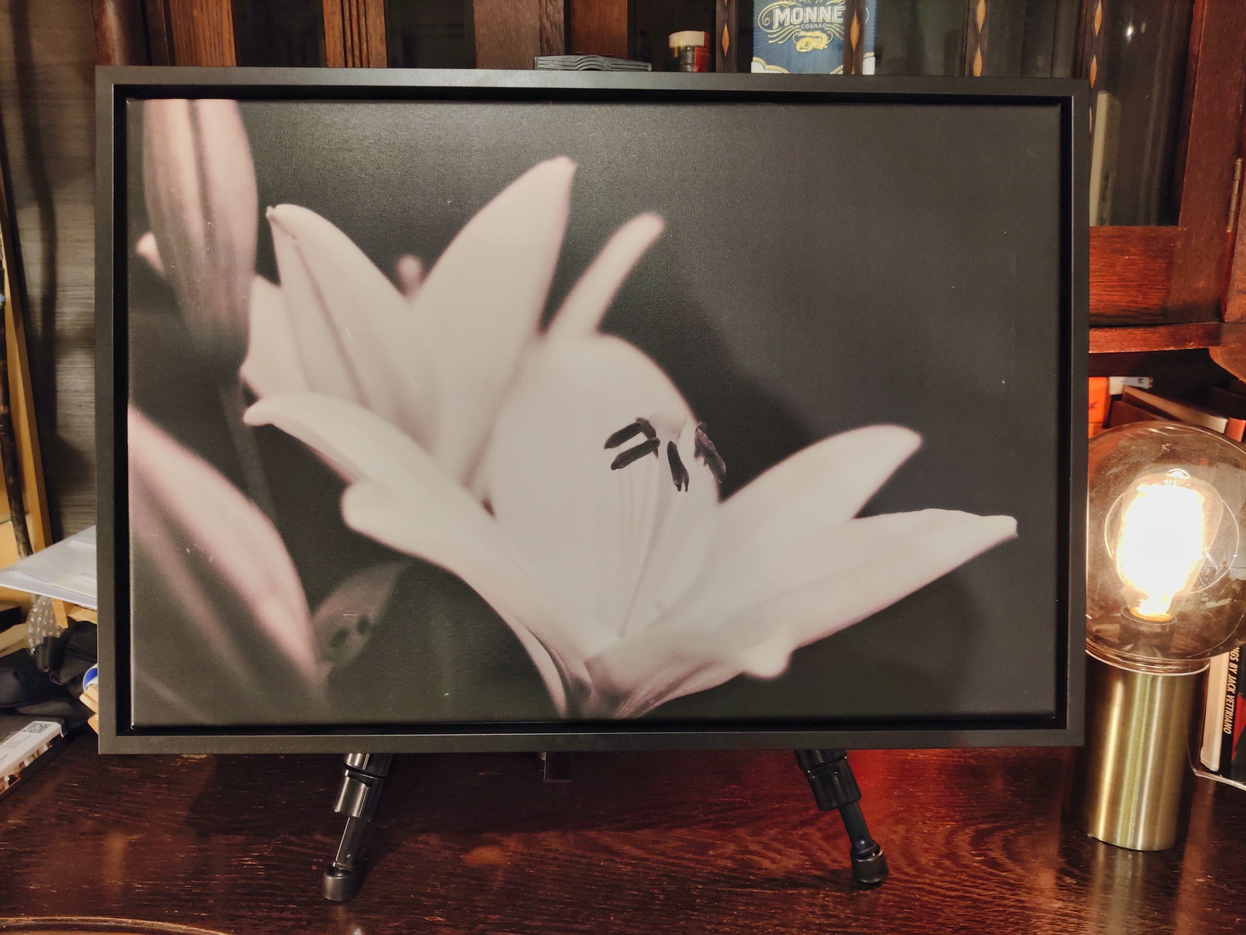 weiße Lilien - Unikat - im Rahmen