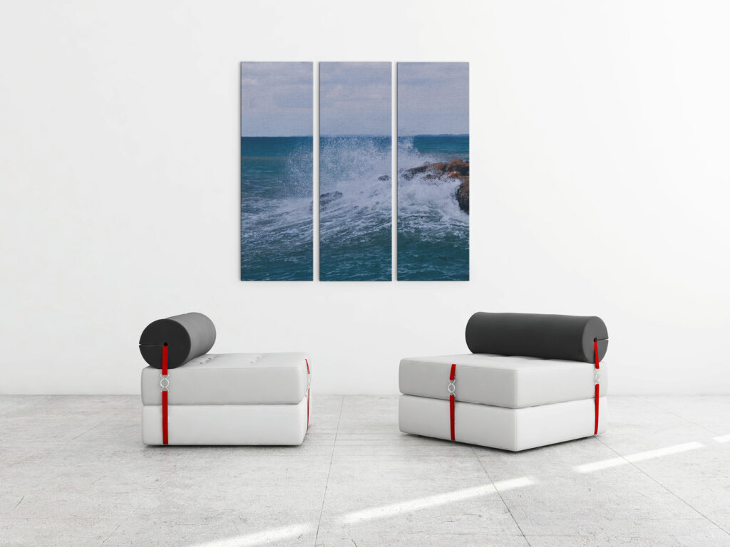 Jens Scheider fotografie Mockup Tryptichon Welle mittelmeer brandung