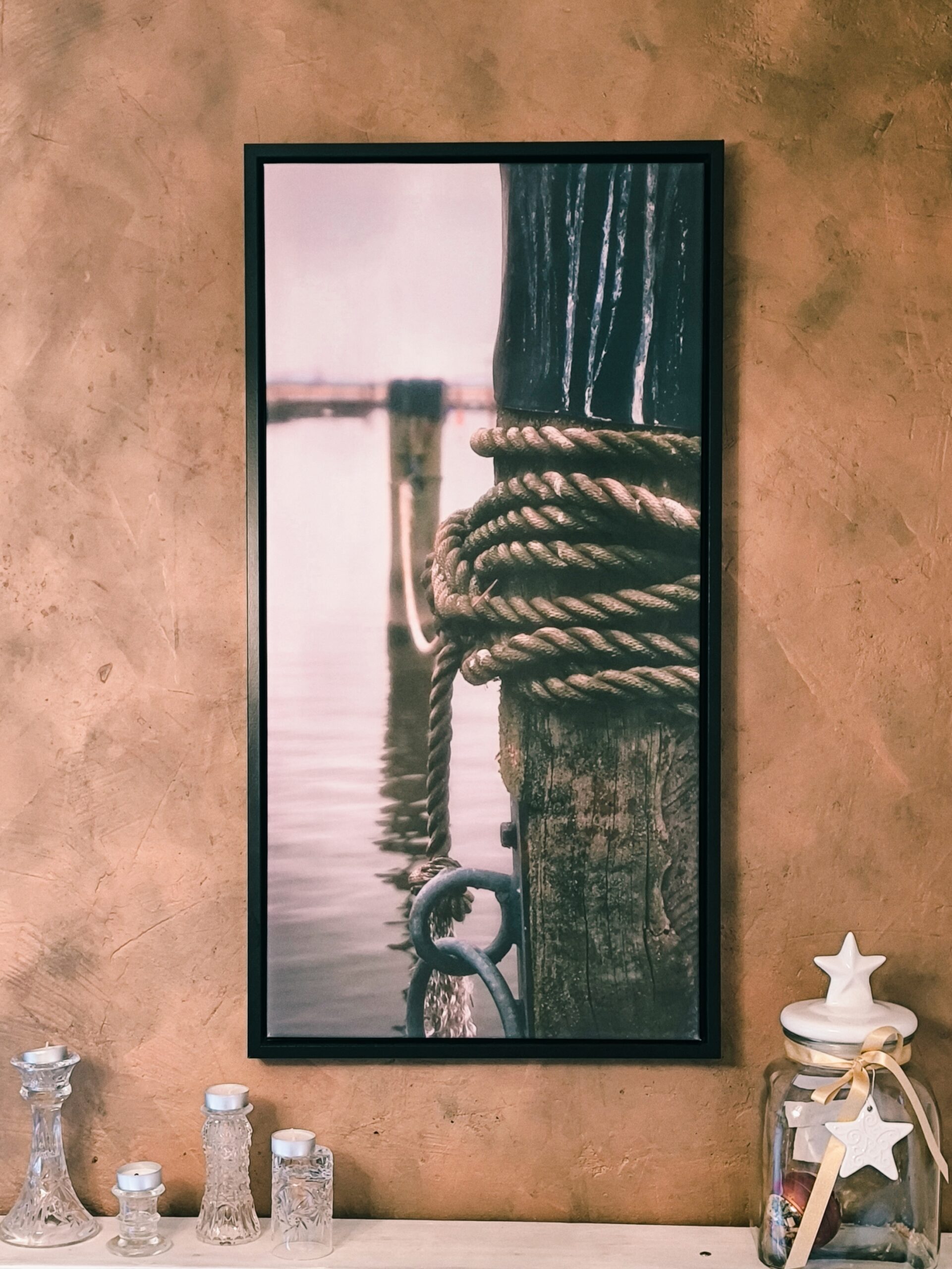 Jens Scheider Fotografie Pfahl mit Tau Winter Hafen Norddeutschland Sammler 